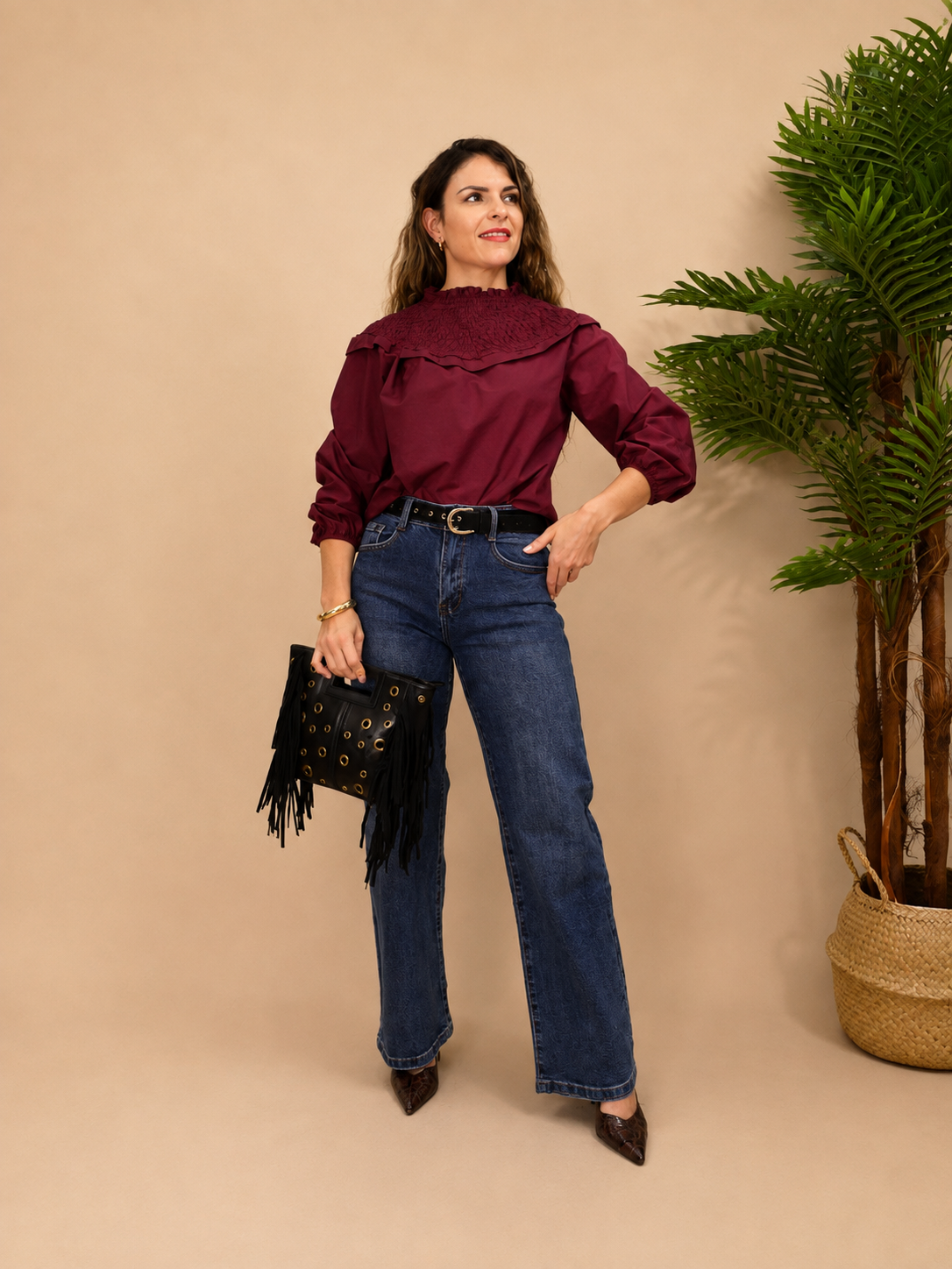 Jean Wide Leg Push Up