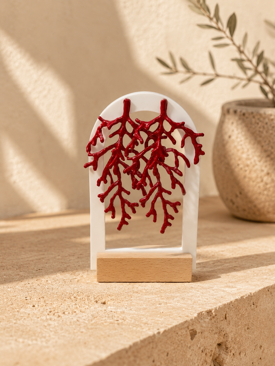 Pendientes Coral Rojo