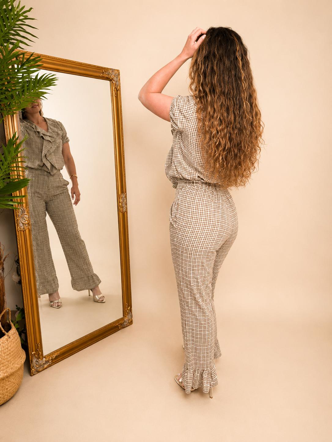 Pantalón Vichy Camel